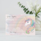 Unicorn Birthday-capsule Informatiekaartje (Staand voorkant)