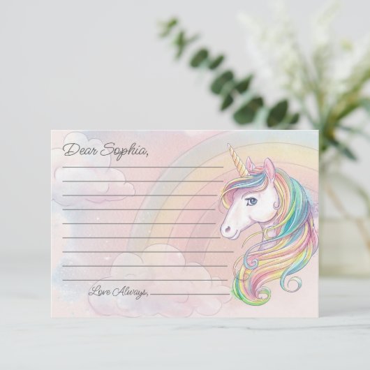 Unicorn Birthday-capsule Informatiekaartje (Staand voorkant)
