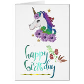 Unicorn Birthday Card (Voorkant)