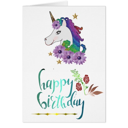 Unicorn Birthday Card (Voorkant)