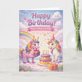 Unicorn Birthday Card for Girls Kaart