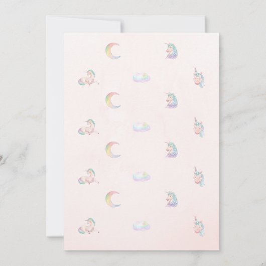 Unicorn Birthday Card Kaart (Achterkant)