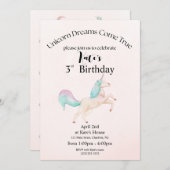 Unicorn Birthday Card Kaart (Voorkant / Achterkant)