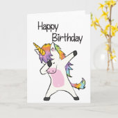 Unicorn Birthday Card Kaart (Gele Bloem)