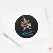 Unicorn Birthday Classic Round Sticker (Envelop)