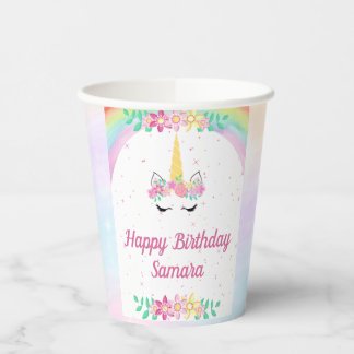 Unicorn Birthday Collectie Cups Papieren Bekers