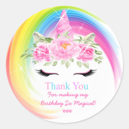 Unicorn Birthday Dank je Sticker