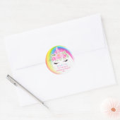 Unicorn Birthday Dank je Sticker (Envelop)