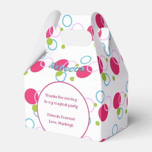 Unicorn Birthday Favor Box met Hartelijk dank Bedankdoosjes (Achterkant)