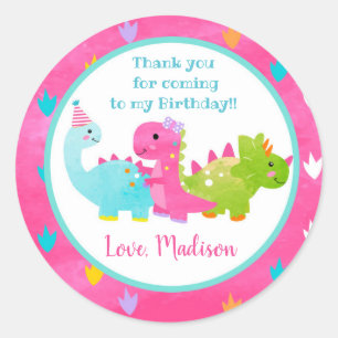 Unicorn Birthday Favor Tags Ronde Sticker