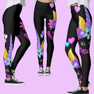 Unicorn, Birthday Girl, Birthday Party Leggings