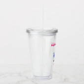 Unicorn Birthday Girl Cute Rainbow Voeg naampagina Acryl Drinkbeker (Rechts)