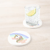 Unicorn Birthday Girl Rainbow Zandsteen Onderzetter (Zijkant)