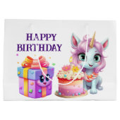 Unicorn Birthday Groot Cadeauzakje (Achterkant)
