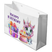 Unicorn Birthday Groot Cadeauzakje (Voorkant Gekanteld)