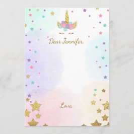 Unicorn Birthday guestbook cards Time Capsule Girl Kaart