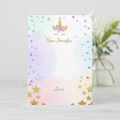 Unicorn Birthday guestbook cards Time Capsule Girl Kaart (Staand voorkant)