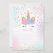 Unicorn Birthday Guestbook Time Capsule met notiti Kaart (Achterkant)