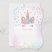Unicorn Birthday Guestbook Time Capsule met notiti Kaart (Achterkant)