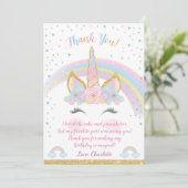 Unicorn Birthday Hartelijk dank, kaart van Unicorn (Staand voorkant)