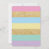 Unicorn Birthday Invitation 1st Birthday Party Kaart (Achterkant)