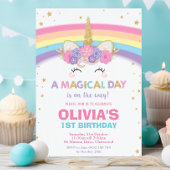 Unicorn Birthday Invitation 1st Birthday Party Kaart
