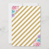 Unicorn Birthday Invitation Floral Kaart (Achterkant)