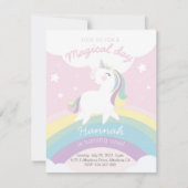 Unicorn birthday invitation kaart (Voorkant)