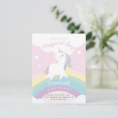 Unicorn birthday invitation kaart (Staand voorkant)