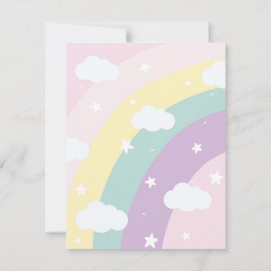 Unicorn birthday invitation kaart (Achterkant)