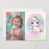 Unicorn Birthday Invitation Kaart (Voorkant)