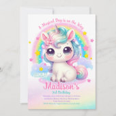 Unicorn Birthday Invitation Kaart (Voorkant)