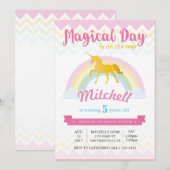 UNICORN BIRTHDAY INVITATION KAART (Voorkant / Achterkant)