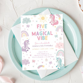 Unicorn Birthday Invitation Kaart