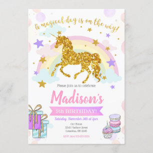 Unicorn Birthday Invitation / Magical Party Kaart