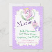 Unicorn Birthday Invitation, Magical party nodig Kaart (Voorkant)