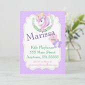 Unicorn Birthday Invitation, Magical party nodig Kaart (Staand voorkant)