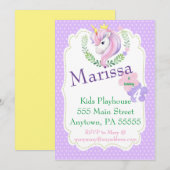 Unicorn Birthday Invitation, Magical party nodig Kaart (Voorkant / Achterkant)