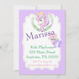 Unicorn Birthday Invitation, Magical party nodig Kaart