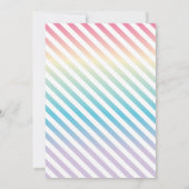 Unicorn Birthday Invitation Magical Rainbow Invite Kaart (Achterkant)