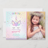 Unicorn Birthday Invitation Magical Unicorn Party Kaart (Voorkant)