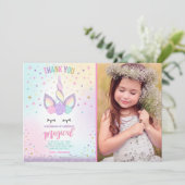Unicorn Birthday Invitation Magical Unicorn Party Kaart (Staand voorkant)