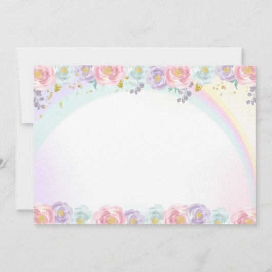 Unicorn Birthday Invitation Magical Unicorn Party Kaart (Achterkant)