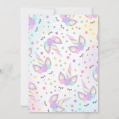 Unicorn Birthday Invitation Magical Unicorn Party Kaart (Achterkant)