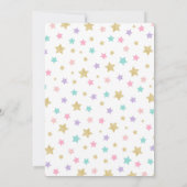 Unicorn Birthday Invitation, Pink and Gold Kaart (Achterkant)
