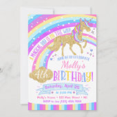 Unicorn Birthday Invitation Rainbow Invite Kaart (Voorkant)