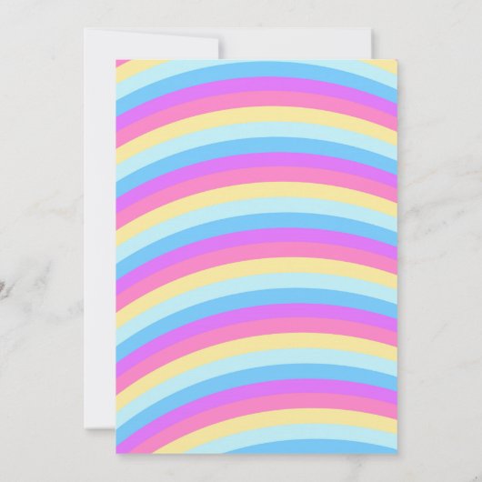 Unicorn Birthday Invitation Rainbow Invite Kaart (Achterkant)