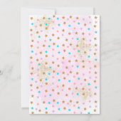 Unicorn Birthday Invitation roze Gold Magical Kaart (Achterkant)