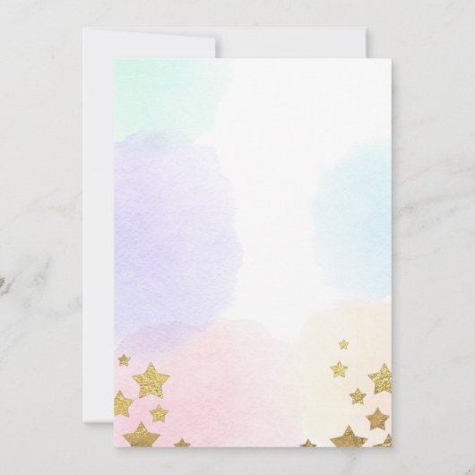 Unicorn Birthday Invitation roze Gold Magical Kaart (Achterkant)