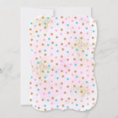 Unicorn Birthday Invitation roze Gold Magical Kaart (Achterkant)